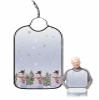 Adult Bibs for Elderly Women - Blue Ombre Christmas Waterproof Dining Clothing Protectors with Crumb Catcher for Eating/Feeding, Xmas Tree Winter Snowman Snowflake Terry Cloth Bib Machine Washable view 1