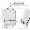 Adult Bibs for Elderly Women - Christmas Waterproof Dining Clothing Protectors with Crumb Catcher for Eating/Feeding, Xmas Snowman Yellow Grey Snowflake Winter Tree Terry Cloth Bib Machine Washable view 2