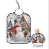 Adult Bibs for Elderly Women - Christmas Waterproof Dining Clothing Protectors with Crumb Catcher for Eating/Feeding, Xmas Snowman Elk Winter Snowflake Oil Painting Terry Cloth Bib Machine Washable view 1