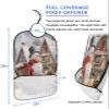 Adult Bibs for Elderly Women - Christmas Waterproof Dining Clothing Protectors with Crumb Catcher for Eating/Feeding, Xmas Snowman Elk Winter Snowflake Oil Painting Terry Cloth Bib Machine Washable view 2