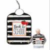 Kewadony Adult Bibs for Elderly Women - Black and White Striped Waterproof Dining Clothing Protectors with Crumb Catcher for Eating/Feeding, Red Fruits Bow Knot Terry Cloth Bib Machine Washable view 1