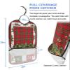 Adult Bibs for Elderly Women - Christmas Waterproof Dining Clothing Protectors with Crumb Catcher for Eating/Feeding, Red Green Plaid Xmas Berry Pine Cones Botanical Terry Cloth Bib Machine Washable view 2