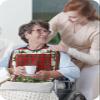 Adult Bibs for Elderly Women - Christmas Waterproof Dining Clothing Protectors with Crumb Catcher for Eating/Feeding, Red Green Plaid Xmas Berry Pine Cones Botanical Terry Cloth Bib Machine Washable view 3
