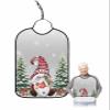 Adult Bibs for Elderly Women - Grey Gnomes Christmas Waterproof Dining Clothing Protectors with Crumb Catcher for Eating/Feeding, Xmas Tree Gifts Winter Snowflake Terry Cloth Bib Machine Washable view 1