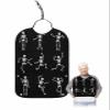 Kewadony Adult Bibs for Elderly Women - Halloween Waterproof Dining Clothing Protectors with Crumb Catcher for Eating/Feeding, White Skeletons Classic Black Terry Cloth Bib Machine Washable view 1