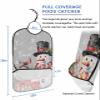 Adult Bibs for Elderly Women - Grey Christmas Waterproof Dining Clothing Protectors with Crumb Catcher for Eating/Feeding, Xmas Snowman Birds Berry Winter Snowflake Terry Cloth Bib Machine Washable view 2