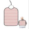 Adult Bibs for Elderly Women - Pink Geometric Waterproof Dining Clothing Protectors with Crumb Catcher for Eating/Feeding, Modern Abstract Art Plaid Aesthetics Terry Cloth Bib Machine Washable view 1