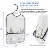 Adult Bibs for Elderly Women - Navy Blue Floral Waterproof Dining Clothing Protectors with Crumb Catcher for Eating/Feeding, Pastoral Spring Botanical Dragonfly Summer Flower Terry Cloth Bib Washable view 2
