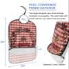 Adult Bibs for Elderly Women - Christmas Waterproof Dining Clothing Protectors with Crumb Catcher for Eating/Feeding, Red Plaid Xmas Tree Gifts Truck Botanical Wreath Terry Cloth Bib Machine Washable view 2