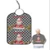 Adult Bibs for Elderly Women - Christmas Waterproof Dining Clothing Protectors with Crumb Catcher for Eating/Feeding, Xmas Santa with Gifts Black Plaid Xmas Berry Birds Terry Cloth Bib Washable view 1