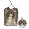 Kewadony Adult Bibs for Elderly Women - Christmas Waterproof Dining Clothing Protectors with Crumb Catcher for Eating/Feeding, Xmas Tree Snowman Let Snow Oil Painting Terry Cloth Bib Machine Washable view 1