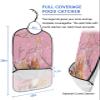 Adult Bibs for Elderly Women - Pink Squirrels Christmas Waterproof Dining Clothing Protectors with Crumb Catcher for Eating/Feeding, Xmas Gifts Balls Winter Snowflake Terry Cloth Bib Machine Washable view 2