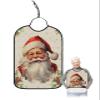 Adult Bibs for Elderly Women - Christmas Waterproof Dining Clothing Protectors with Crumb Catcher for Eating/Feeding, Xmas Santa Berry Botanical Winter Snowflake Terry Cloth Bib Machine Washable view 1