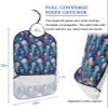 Kewadony Adult Bibs for Elderly Women - Ocean Jellyfish Waterproof Dining Clothing Protectors with Crumb Catcher for Eating/Feeding, Coastal Colorful Beach Jellyfish Terry Cloth Bib Machine Washable view 2