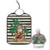 Adult Bibs for Elderly Women - Christmas Waterproof Dining Clothing Protectors with Crumb Catcher for Eating/Feeding, Xmas Santa Coastal Tree Black Striped Rustic Terry Cloth Bib Machine Washable view 1
