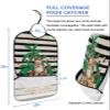 Adult Bibs for Elderly Women - Christmas Waterproof Dining Clothing Protectors with Crumb Catcher for Eating/Feeding, Xmas Santa Coastal Tree Black Striped Rustic Terry Cloth Bib Machine Washable view 2