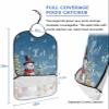 Adult Bibs for Elderly Women - Navy Blue Christmas Snowman Waterproof Dining Clothing Protectors with Crumb Catcher for Eating/Feeding, Xmas Tree Winter Snowflake Terry Cloth Bib Machine Washable view 2