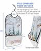 Adult Bibs for Elderly Women - Christmas Snowman Truck Waterproof Dining Clothing Protectors with Crumb Catcher for Eating/Feeding, Winter Snowflake Xmas Tree Terry Cloth Bib Machine Washable view 2