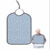 Adult Bibs for Elderly Women - Blue Snowflake Christmas Waterproof Dining Clothing Protectors with Crumb Catcher for Eating/Feeding, Rustic Xmas Winter Snowflake Terry Cloth Bib Machine Washable view 1