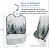 Adult Bibs for Elderly Women - Christmas Waterproof Dining Clothing Protectors with Crumb Catcher for Eating/Feeding, Watercolor Green Xmas Tree Winter Snowflake Terry Cloth Bib Machine Washable view 2