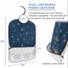 Adult Bibs for Elderly Women - Navy Blue Snowman Christmas Waterproof Dining Clothing Protectors with Crumb Catcher for Eating/Feeding, Winter Xmas Tree Snowflake Terry Cloth Bib Machine Washable view 2