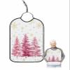 Kewadony Adult Bibs for Elderly Women - Pink Christmas Tree Waterproof Dining Clothing Protectors with Crumb Catcher for Eating/Feeding, Xmas Tree Winter Snowflake Terry Cloth Bib Machine Washable view 1
