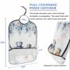 Adult Bibs for Elderly Women - Blue Snowman Christmas Waterproof Dining Clothing Protectors with Crumb Catcher for Eating/Feeding, Xmas Floral Botanical Winter Snowflake Terry Cloth Bib Washable view 2