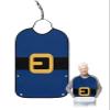 Adult Bibs for Elderly Women - Navy Blue Christmas Waterproof Dining Clothing Protectors with Crumb Catcher for Eating/Feeding, Xmas Santa Belt Merry Christmas Terry Cloth Bib Machine Washable