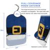 Adult Bibs for Elderly Women - Navy Blue Christmas Waterproof Dining Clothing Protectors with Crumb Catcher for Eating/Feeding, Xmas Santa Belt Merry Christmas Terry Cloth Bib Machine Washable view 2
