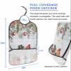 Adult Bibs for Elderly Women - Christmas Snowman Waterproof Dining Clothing Protectors with Crumb Catcher for Eating/Feeding, Red Xmas Balls Botanical Snowflake Terry Cloth Bib Machine Washable view 2