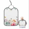 Adult Bibs for Elderly Women - Spring Floral Waterproof Dining Clothing Protectors with Crumb Catcher for Eating/Feeding, Pastoral Summer Flowers Botanical Butterfly Terry Cloth Bib Machine Washable view 1