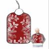 Kewadony Adult Bibs for Elderly Women - Red Christmas Waterproof Dining Clothing Protectors with Crumb Catcher for Eating/Feeding, White Xmas Pine Needle Botanical Terry Cloth Bib Machine Washable view 1