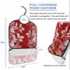 Kewadony Adult Bibs for Elderly Women - Red Christmas Waterproof Dining Clothing Protectors with Crumb Catcher for Eating/Feeding, White Xmas Pine Needle Botanical Terry Cloth Bib Machine Washable view 2