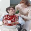Kewadony Adult Bibs for Elderly Women - Red Christmas Waterproof Dining Clothing Protectors with Crumb Catcher for Eating/Feeding, White Xmas Pine Needle Botanical Terry Cloth Bib Machine Washable view 3
