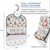 Adult Bibs for Elderly Women - Christmas Tree Waterproof Dining Clothing Protectors with Crumb Catcher for Eating/Feeding, Watercolor Xmas Tree Merry Christmas Terry Cloth Bib Machine Washable view 2