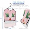 Adult Bibs for Elderly Women - Pink Christmas Waterproof Dining Clothing Protectors with Crumb Catcher for Eating/Feeding, Xmas Pine Needles Red Christmas Balls Terry Cloth Bib Machine Washable view 2