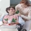 Adult Bibs for Elderly Women - Pink Christmas Waterproof Dining Clothing Protectors with Crumb Catcher for Eating/Feeding, Xmas Pine Needles Red Christmas Balls Terry Cloth Bib Machine Washable view 3