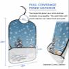 Adult Bibs for Elderly Women - Blue Snowman Christmas Waterproof Dining Clothing Protectors with Crumb Catcher for Eating/Feeding, Christmas Tree Xmas Winter Snowflake Terry Cloth Bib Machine Washable view 2