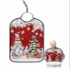 Adult Bibs for Elderly Women - Red Christmas Gnomes Waterproof Dining Clothing Protectors with Crumb Catcher for Eating/Feeding, Xmas Tree Balls Winter Snowflake Terry Cloth Bib Machine Washable view 1