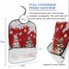 Adult Bibs for Elderly Women - Red Christmas Gnomes Waterproof Dining Clothing Protectors with Crumb Catcher for Eating/Feeding, Xmas Tree Balls Winter Snowflake Terry Cloth Bib Machine Washable view 2