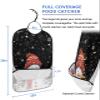 Kewadony Adult Bibs for Elderly Women - Red Snowman Christmas Waterproof Dining Clothing Protectors with Crumb Catcher for Eating/Feeding, Xmas Winter Snowflake Black Terry Cloth Bib Machine Washable view 2