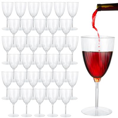 ABuff 32 Pack Plastic Wine Glasses Champagne Flutes Disposable 8 Oz Clear Hard Plastic Disposable champagne glasses for Parties, Wedding Party Toasting Cocktail Cups