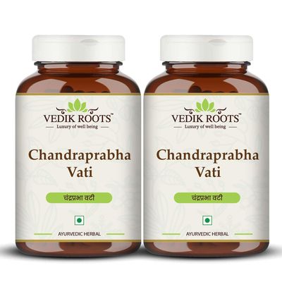 VEDIKROOTS Chandraprabha Vati - Ayurvedic Herbal for Unisex | 240 Tablets (Pack of 2)