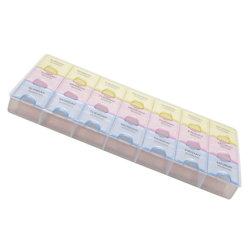 Reusable Pill Organizer 21 Compartments Travel Pill Case for Purse Pocket Travel Medicines Holder