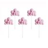 5Pcs Cloud Cake Toppers Plush Cloud Cupcake Yarn Ball Cupcake Party Props for Birthday Party Decorations (Pink) view 1