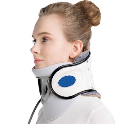 ALKANI Adjustable Inflatable Neck Stretcher Collar Air Cervical Pain Relief Device for Home Comfort Traction Spine Alignment Plus Alignment and Posture (Color : White)