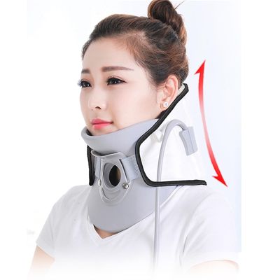 ALKANI Cervical Neck Traction Device Adjustable Inflatable Neck Stretcher Collar Traction Spine Alignment Plus Improves Spine Alignment and Posture for Comfort (Color : White)