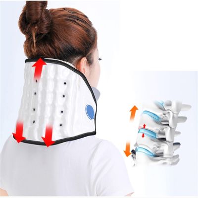 ALKANI Pneumatic Neck Stretcher Relief Pinched Nerves Herniated Discs Degenerative Discs Sciatica Whiplash Stenosis Stiff Neck Pain Relief Neck Devices for Patient Comfort (Color : White)