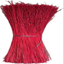 1 Pound Bundle Natural or Dyed/Colored Broomcorn Hurl for Broom Making and Crafting (Red, 20 Inch)