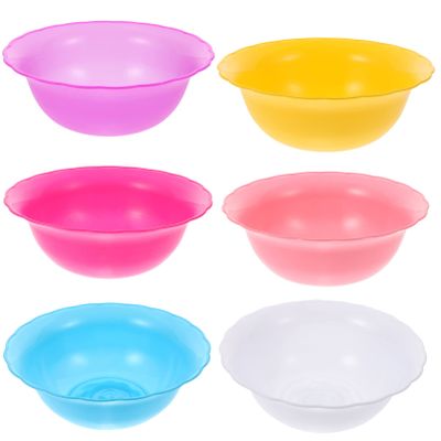 WOFASHPURET 6pcs Plastic Wash Basin for Face Cleansing Salon Spa Kitchen Use Versatile Bowls for Washing Soaking and More Random Colors